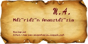 Márián Anasztázia névjegykártya